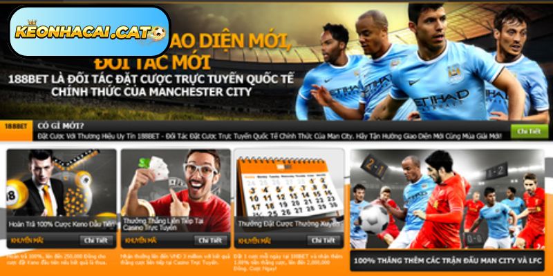 Trang kèo nhà cái 188BET với tỷ lệ cược cao